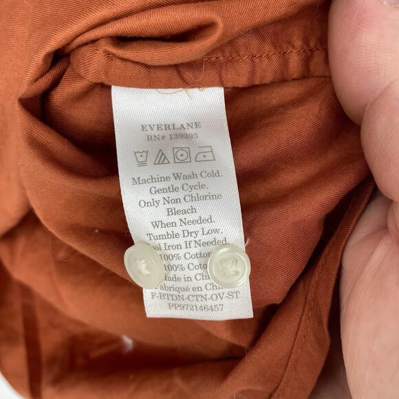 Everlane Relaxed Poplin Picnic Top Orange Button Up Women's Size 6 - Picture 5 of 9